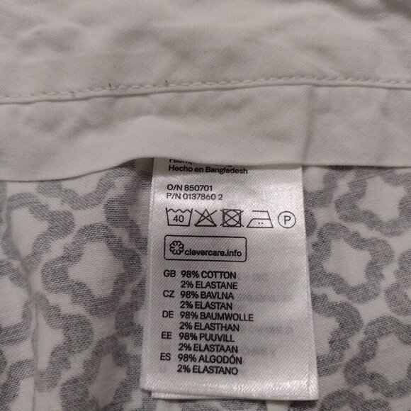 H&M Womens 6 Black and White Latice Pattern Straight Leg Dress Work Pants - Picture 7 of 10